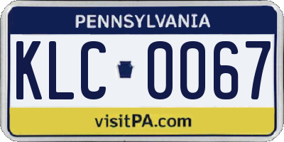 PA license plate KLC0067