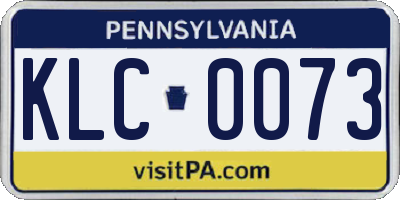 PA license plate KLC0073