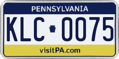 PA license plate KLC0075