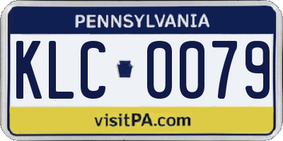 PA license plate KLC0079