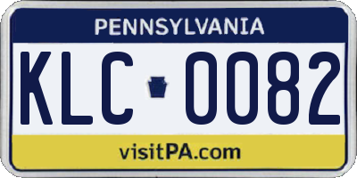 PA license plate KLC0082