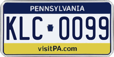 PA license plate KLC0099