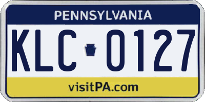 PA license plate KLC0127