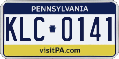 PA license plate KLC0141