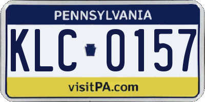 PA license plate KLC0157