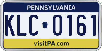 PA license plate KLC0161