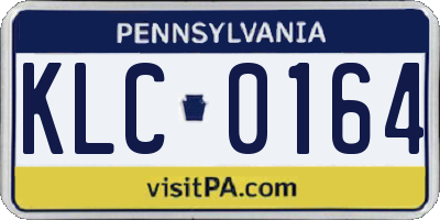 PA license plate KLC0164