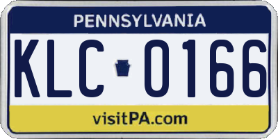 PA license plate KLC0166