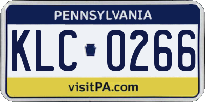 PA license plate KLC0266