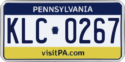 PA license plate KLC0267