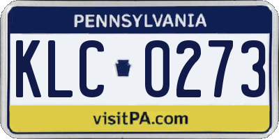 PA license plate KLC0273