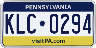 PA license plate KLC0294