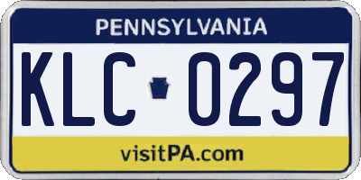 PA license plate KLC0297