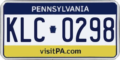 PA license plate KLC0298