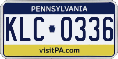 PA license plate KLC0336