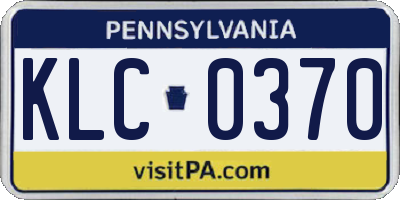 PA license plate KLC0370