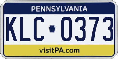 PA license plate KLC0373