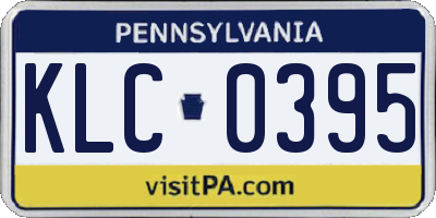 PA license plate KLC0395