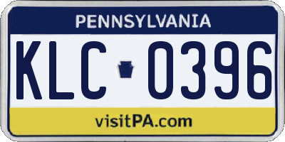 PA license plate KLC0396