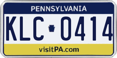 PA license plate KLC0414