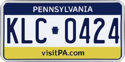 PA license plate KLC0424
