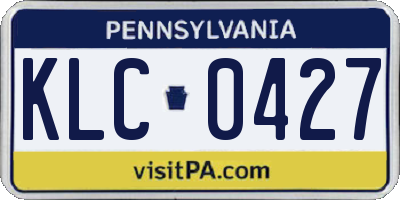 PA license plate KLC0427