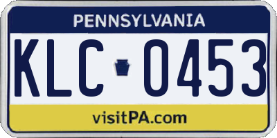 PA license plate KLC0453