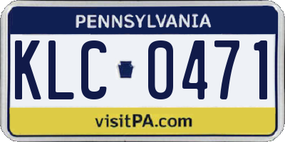 PA license plate KLC0471