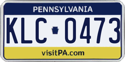 PA license plate KLC0473