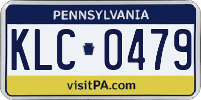PA license plate KLC0479