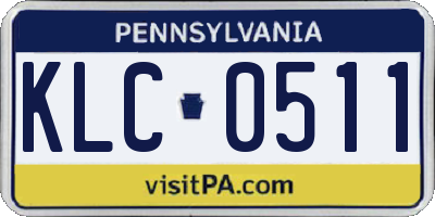 PA license plate KLC0511
