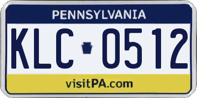 PA license plate KLC0512
