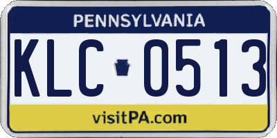 PA license plate KLC0513