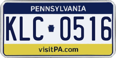 PA license plate KLC0516