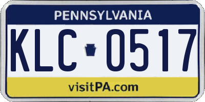 PA license plate KLC0517