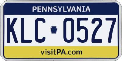 PA license plate KLC0527