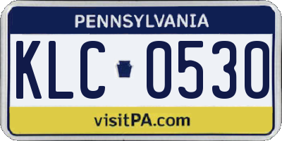 PA license plate KLC0530