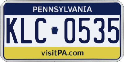 PA license plate KLC0535