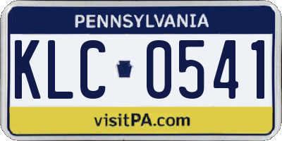 PA license plate KLC0541