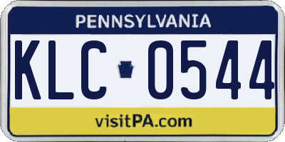 PA license plate KLC0544