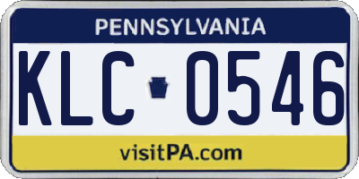 PA license plate KLC0546