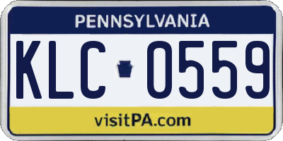 PA license plate KLC0559