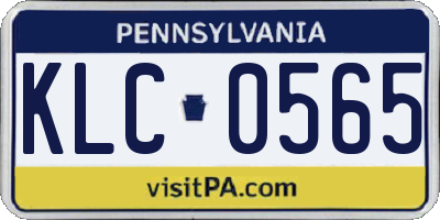 PA license plate KLC0565