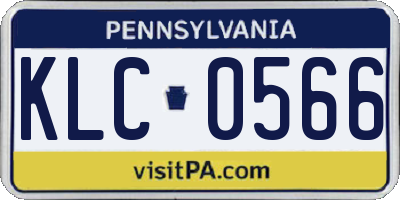 PA license plate KLC0566