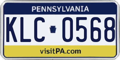 PA license plate KLC0568