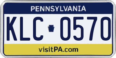 PA license plate KLC0570