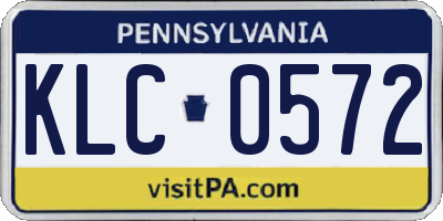 PA license plate KLC0572