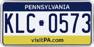 PA license plate KLC0573
