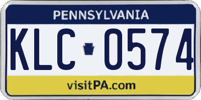 PA license plate KLC0574
