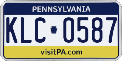 PA license plate KLC0587